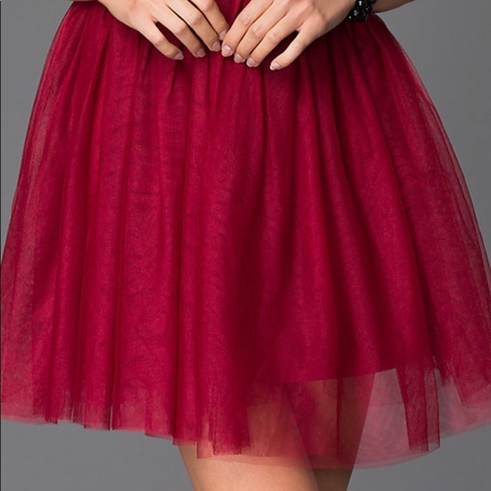 🆕NWT Burgundy Red Lace Bow Back Fit & Flare Dress - Picture 7 of 8